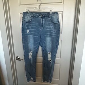 Blue Distressed Women Jeans